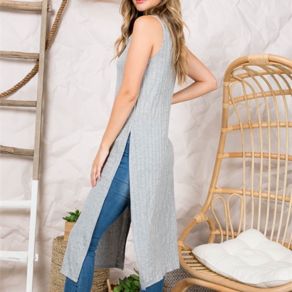 #17 Heathered grey tunic top - Picture 6 of 9
